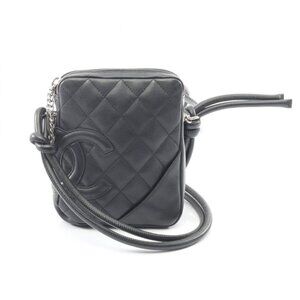 Chanel Shoulder Bag Cambon Line Small Black Leather